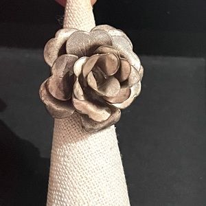 Metal handmade flower ring. Adjustable. Gorgeous.
